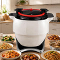 smafoseedding, 2000 W, 6 l, Grau, Automatische Kochmaschine, Automatischer Kocher , 360° Drehbarer Wok-Grill