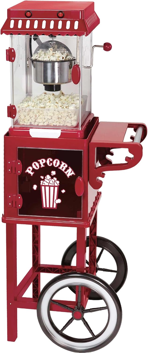 EPIQ Popcorn-Maschinen, Schwarz, Retro XXL Popcorn-Maschine mit Wagen 1, 15 Meter hoch Grosser Popcorn-Maker 80001270 - Ein Hingucker