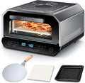 ZACHVO Pizzaofen, 33 cm, Schwarz, Elektrisch 450 °C für Pizza in ca. 90 Sek