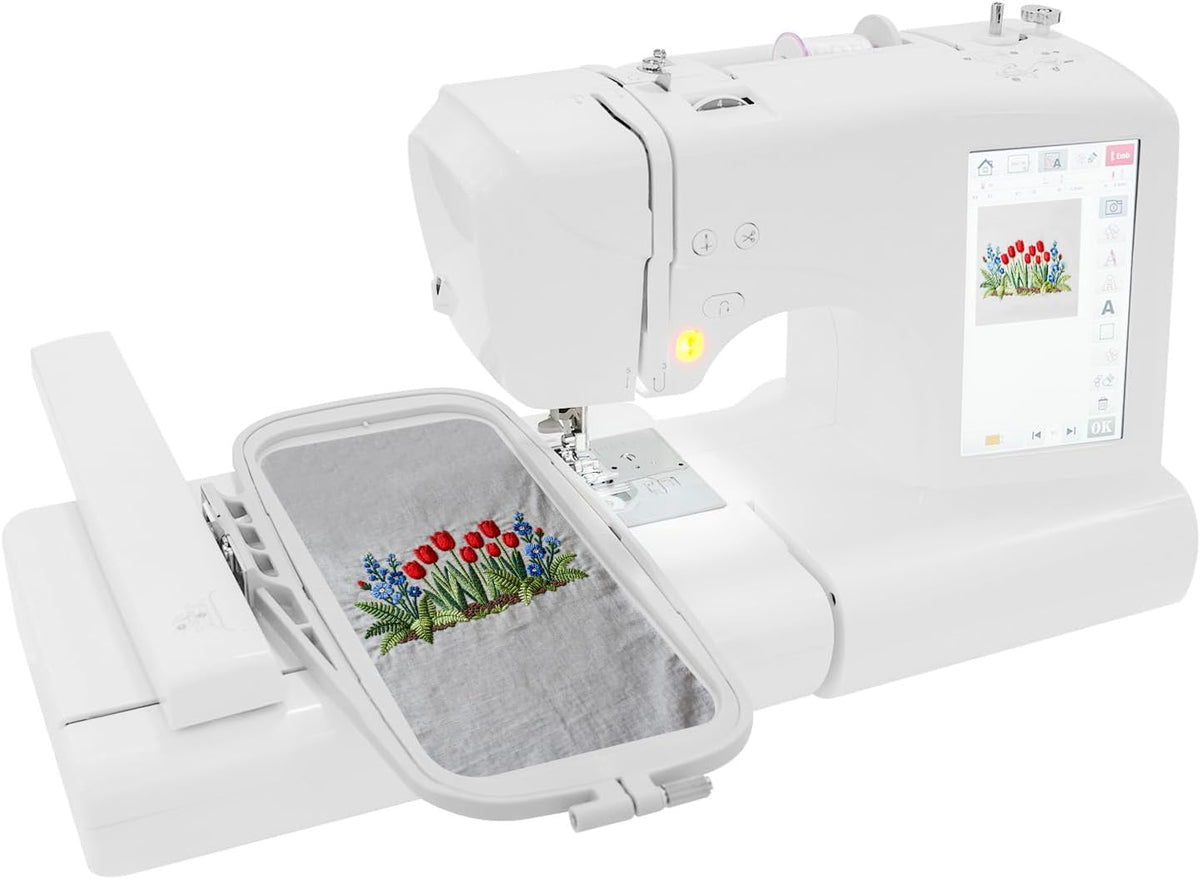PromiseFly Elektronisch gesteuerte Nähmaschinen, 45 W, 45 W, Aluminiumlegierung, technischer Kunststoff, Braun