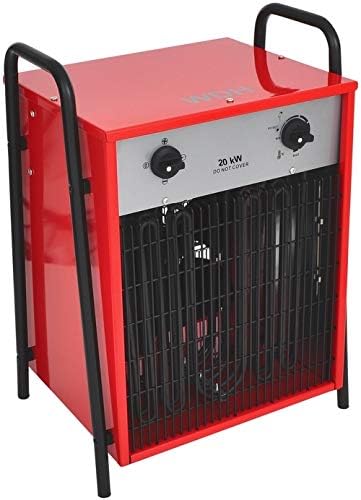 WDH Gartenlaube, 1.200 m, 20 kW, Rot, Aktobis -IFH20 Heizgebläse/Elektroheizer, 32 A, ³/h Luftleistung - für Werkstatt & Baustelle