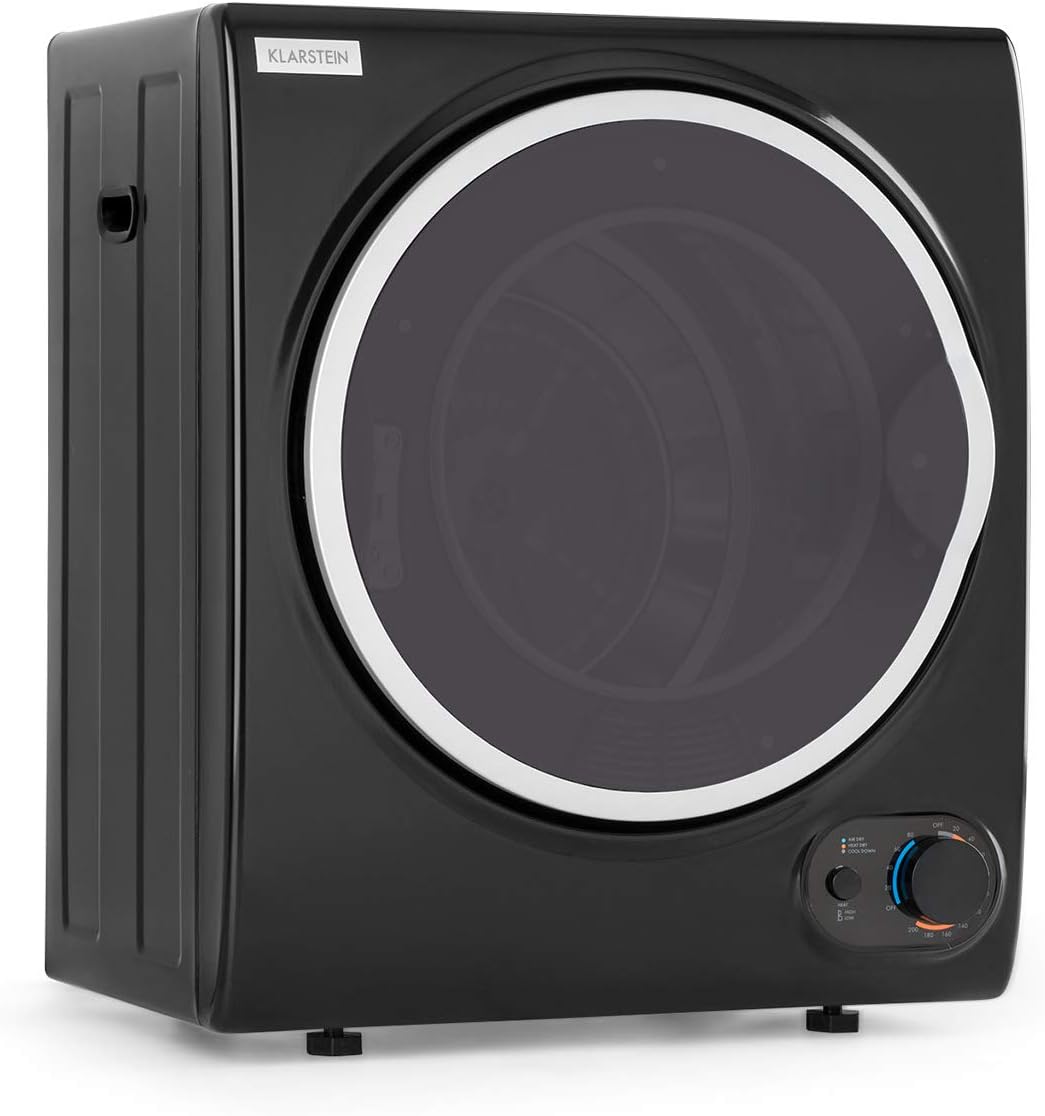 Klarstein Wäschetrockner, 2,5 kg, 850 W, Schwarz, Jet Set 2500 -, Ablufttrockner, Frontlader, freistehend/Unterbau