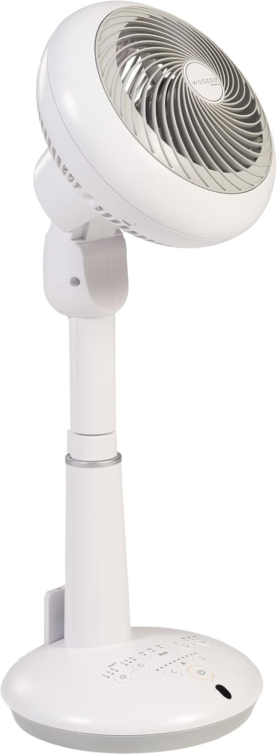 Iris Ohyama Tischventilatoren, 25 W, 31m, Weiss/Schwarz, Leistungsstarker Ultra Leiser Pedestral Ventilator mit 3D