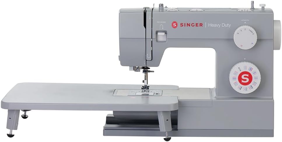 Singer Elektrorasierer, Grau, Heavy Duty 4432 Nähmaschine mit Verlängerungstisch und, Leistungsstarker Motor mit verbesserter Bohrleistung