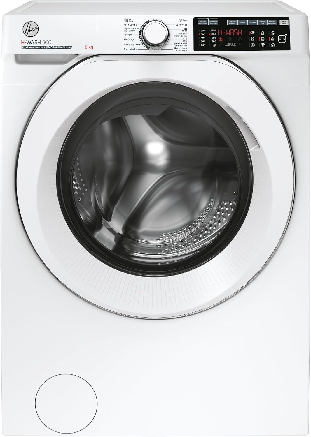 Hoover Waschmaschine, 8 kg, Weiss, Frontlader HWQ 48AMC/1-84, 1-84, Wi-Fi und Bluetooth, Inverter-Motor, Dampfoption
