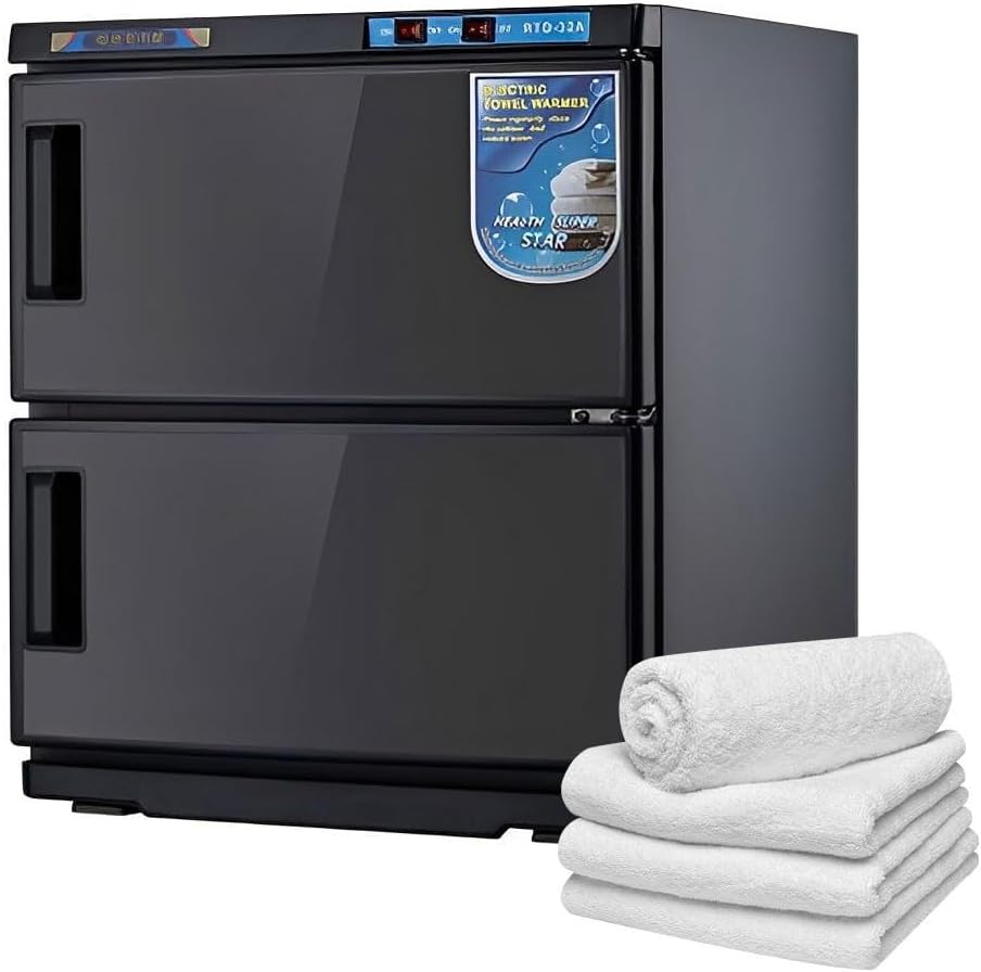 Handtuchwärmer, 16 l, Weiss, Schrank mit UV-Heizung, grosse Kapazität für Zuhause, Salon, Restaurant