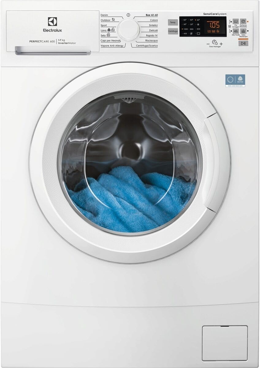 Electrolux Waschmaschine, 449 mm, 7 kg, Weiss, Slim Frontlader- Serie 600 PerfectCare EW6S517A, Klasse A, SensiCare Technologie