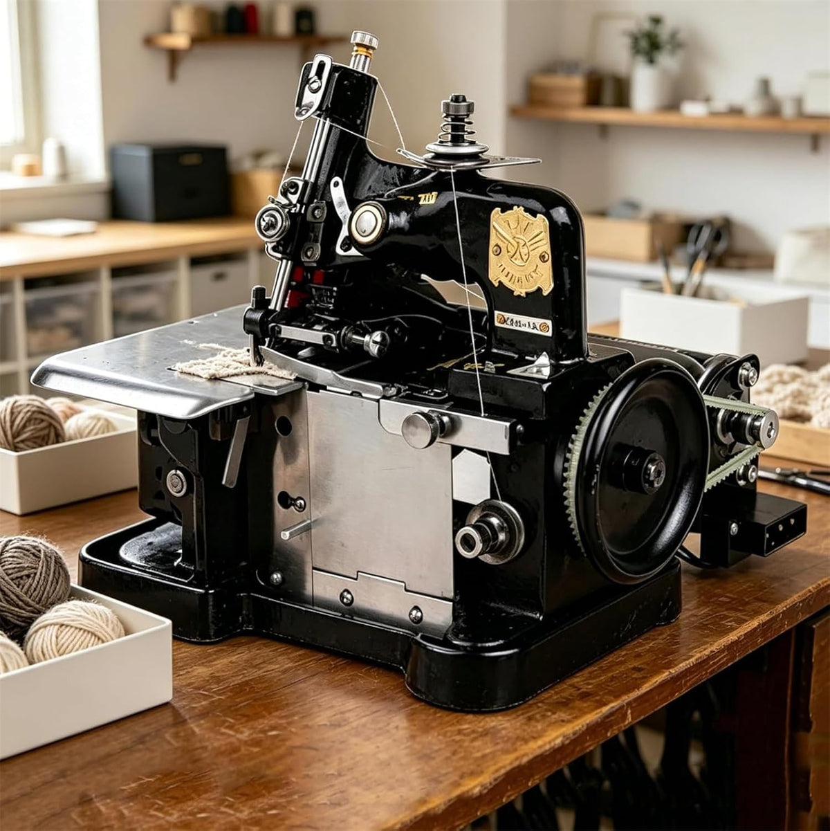 YNIYUJKL Einfache Nähmaschinen, Schwarz, Overlock-Nähmaschine Mit 3 Sticharten, Einstellbarer Stichlänge, 3000 Stichen Pro Minute