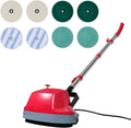 LoogCape Poliermaschinen, 180 W, Braun, 5 in 1 Doppelkopf Bohnermaschine Polierer für Hartböden, Mikrofaser-Pads