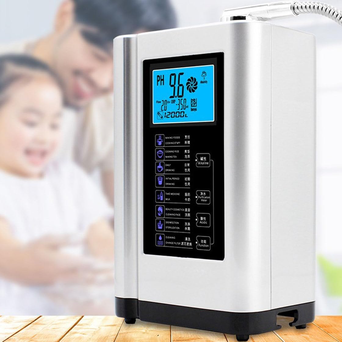 ZHPPED Powerstation, Weiss, Alkalischer Wasserionisierer, 0 alkalische Wassermaschine, erzeugt alkalisches Wasser mit einem pH-Wert von 3