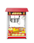 Wohnzimmerschrank HENDI, 1155 W, 760 mm, 230 V, Silber/Rot, Popcornmaschine, mit Schaufel, Heizpfanne mit Rührwerk