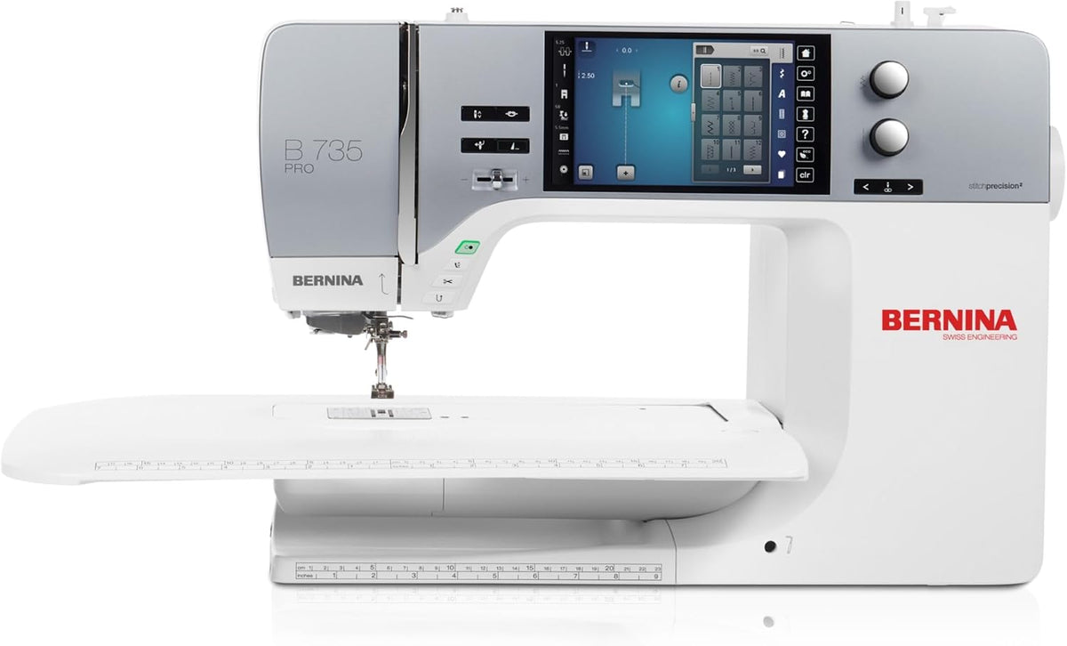 Bernina Elektronisch gesteuerte Nähmaschinen, Schwarz, 735 PRO Näh- und Stickmaschine, stitchprecision², Laser-Nadelposition