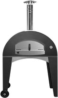 FEUER CAMPUS Pizzaofen, 70 x 50 cm, Rot/Silber, Feuercampus Fontana Red Passion L mit Unterwagen, Edelstahl Holzbackofen Garten