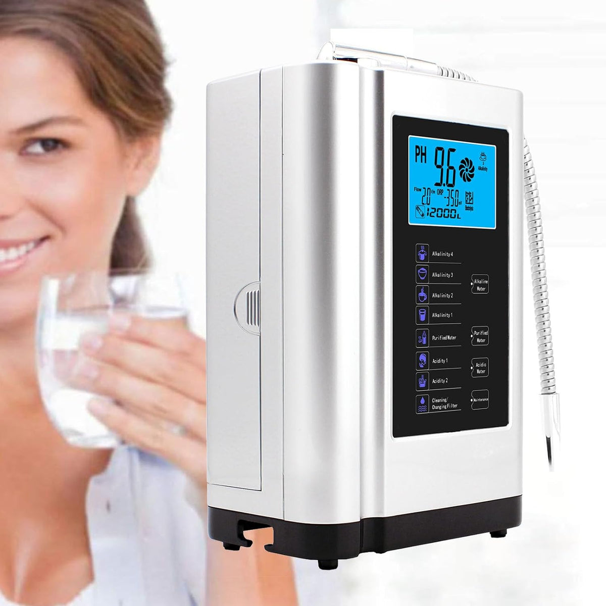 ZyKnaurral Powerstation, Weiss, Alkalisches saures Wassergerät, pH 3, alkalischer Wasserionisierer für die Küche zu Hause
