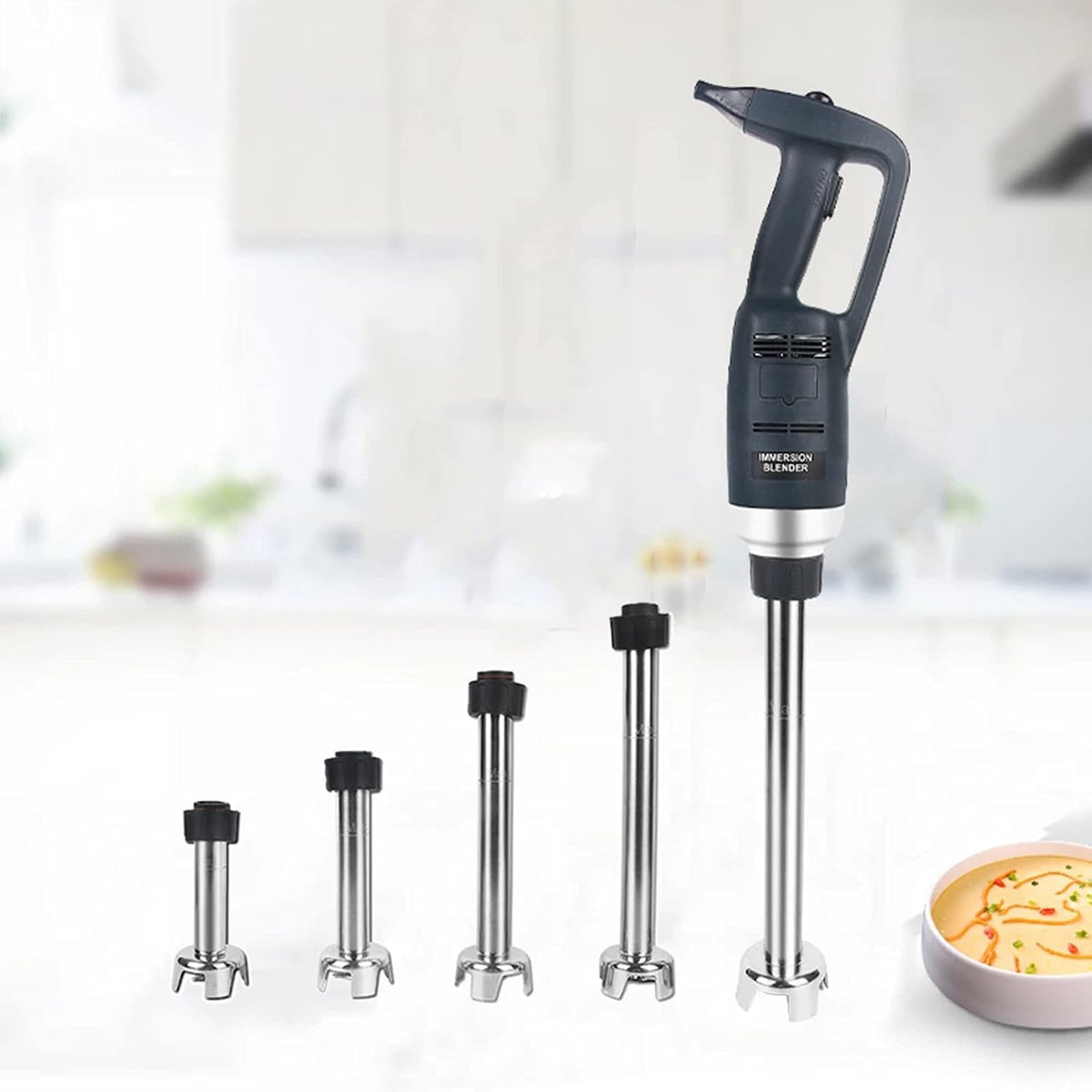Edelstahl Mixer, 50,8 cm, Silber, Tauchmixer-Schaft, abnehmbarer Stabmixer für den gewerblichen Heimgebrauch