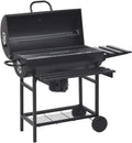 sephironlbb Holzkohlegrill, 115x85x95 cm, Stahl, Schwarz, Grillwagen mit Rädern und Ablagen Stahl mobiler