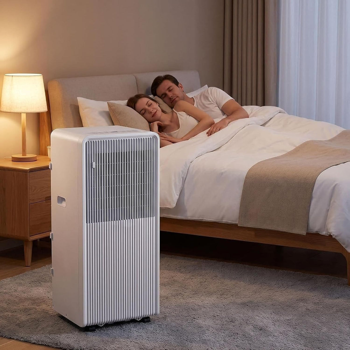 LGBBTI Mobiles Klimagerät, Schwarz, Tragbares Klimagerät 12000 BTU mit Fernbedienung, 24-Stunden-Timer, Schlafmodus