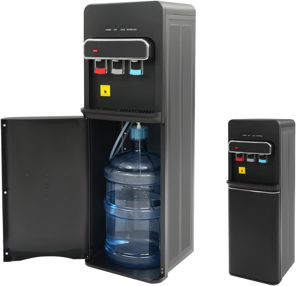 Coniaio Kühler & Wasserspender, 75 W, 55 W, 20 L, PVC, Schwarz, Elektrischer Wasserspender mit Bodenbeladung, kompatibel mit Eimern