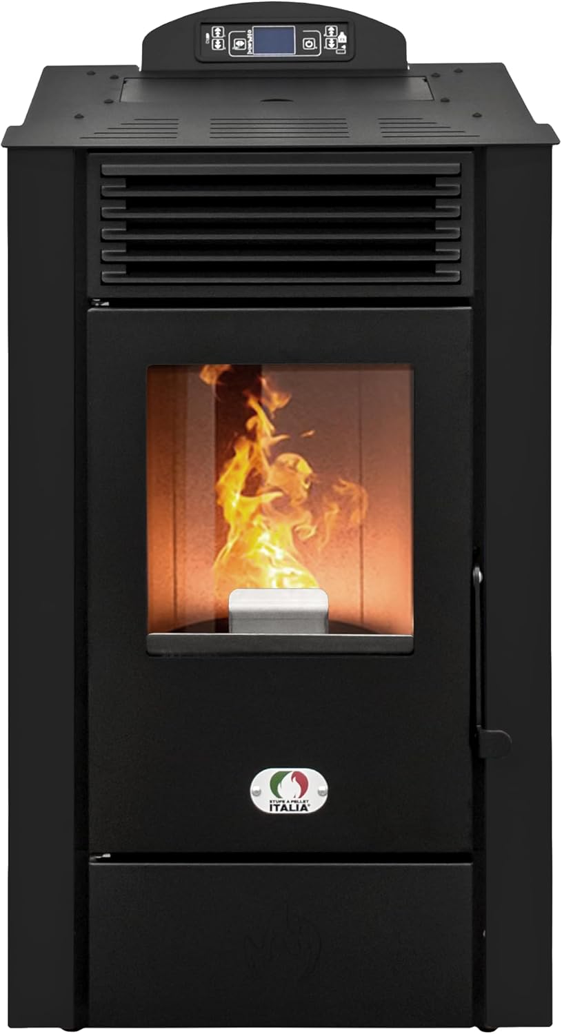 STUFE A PELLET ITALIA Öfen, 9 KW, Schwarz, Alaska WiFi 5 Sterne