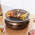 HBDNZMBDLS Holzkohlegrill, Braun, Runder Tischgrillofen