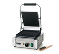 HENDI Elektrogrill, 1800 W, 216 mm, 230 V, Silber, Kontaktgrill, einzeln, gerillte Ausführung, inkl. Grillreinigungsbürste