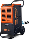 Comedes Luftentfeuchter, 90Liter, 150m, 345m, Weiss, Bautrockner ITR 90 (max. / 24h) inkl. Drainagepumpe, geeignet für Räume und Keller bis ² / ³