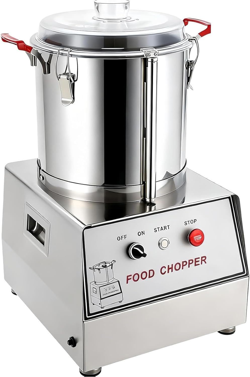 UORDBY Gemüsehobel, 5 l / 7 l / 10 l / 15 l, 950 W / 1100 W / 1800 W, 15 L, Edelstahl, Silber