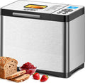 KEEPEEZ Brotbackautomaten, 1 kg, Silber/Schwarz, Brotbackautomat Edelstahl mit Keramikpfanne, 15h Timer, 3 Bräunungsgrade & Grössen