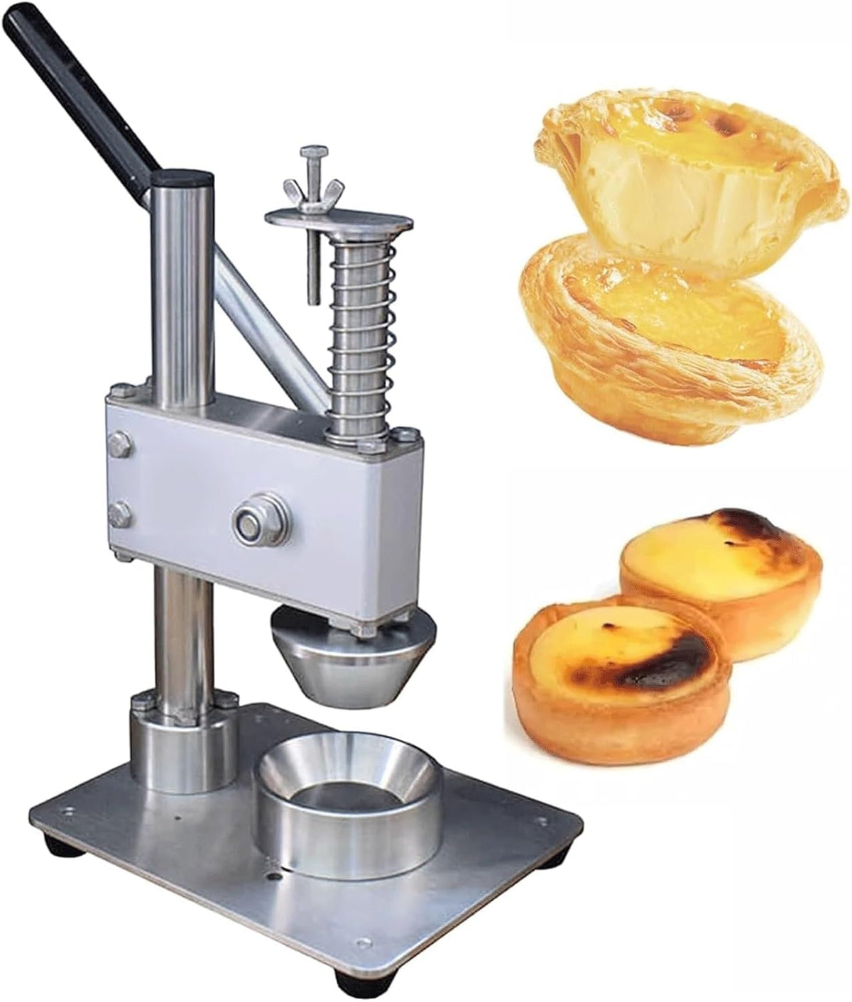 Eierkuchen Monitor, Silber, Pressmaschine, Edelstahl, manuelles Törtchen-Maker, kommerzielles Pudding-Tarte-Shell-Formwerkzeug zum Backen