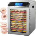 QFGain Dörrautomaten, 800 W, Edelstahl, Silber, Gewerblicher DöRrautomat Mit Smart-Touchscreen, 12 Edelstahl-EinschüBen Und GlastüR