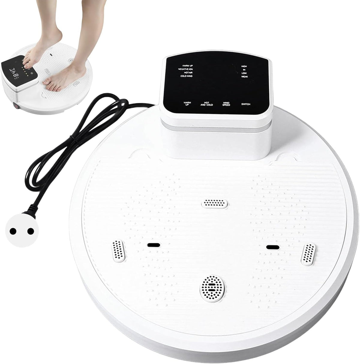 KJHYYPP Wäschetrockner, Schwarz, Foot Touch Badezimmer Körper Trockner, Wasserdichter Smart Thermostat Körper Haartrockner