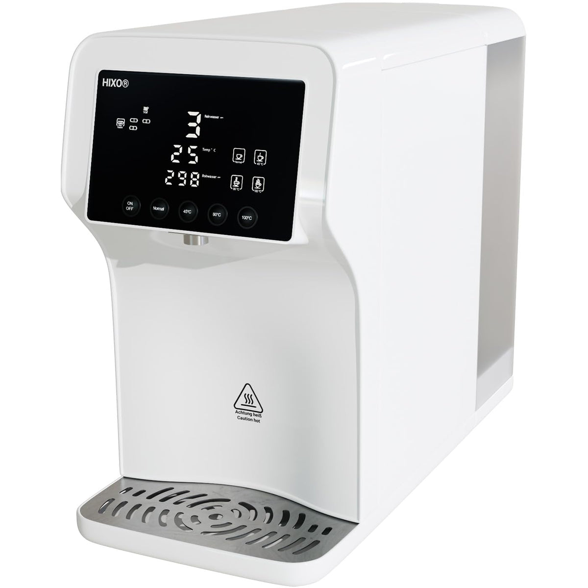 HIXO Wasseraufbereiter, Grau, Osmoseanlage (RO), Auftisch-Wasserfilter, mit variablen Temperaturstufen (bis ~100°C) & TDS-Anzeige