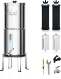 Purewell Wasserfilter, 8,5 L, Schwarz, Schwerkraft-, 8-Stufen-Filtersystem mit 4 Filtern (gegen Fluorid & Chlor)
