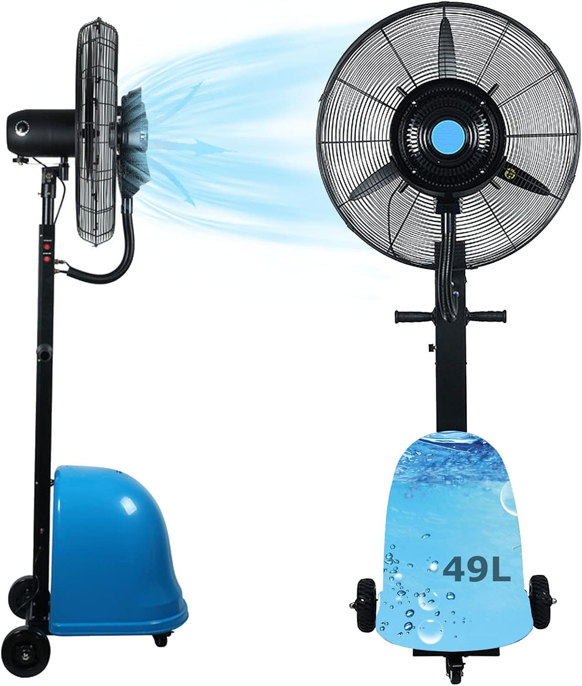 90° Turmventilator, 71,1 cm, Weiss, Oszillierender Standventilator, 3 Geschwindigkeiten, für gewerbliche Scheune