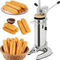 Manuelle Donut-Maker, Silber, Churros Wurstfüllmaschine, Edelstahl Churrera mit 5 Formen, spanischer Obst