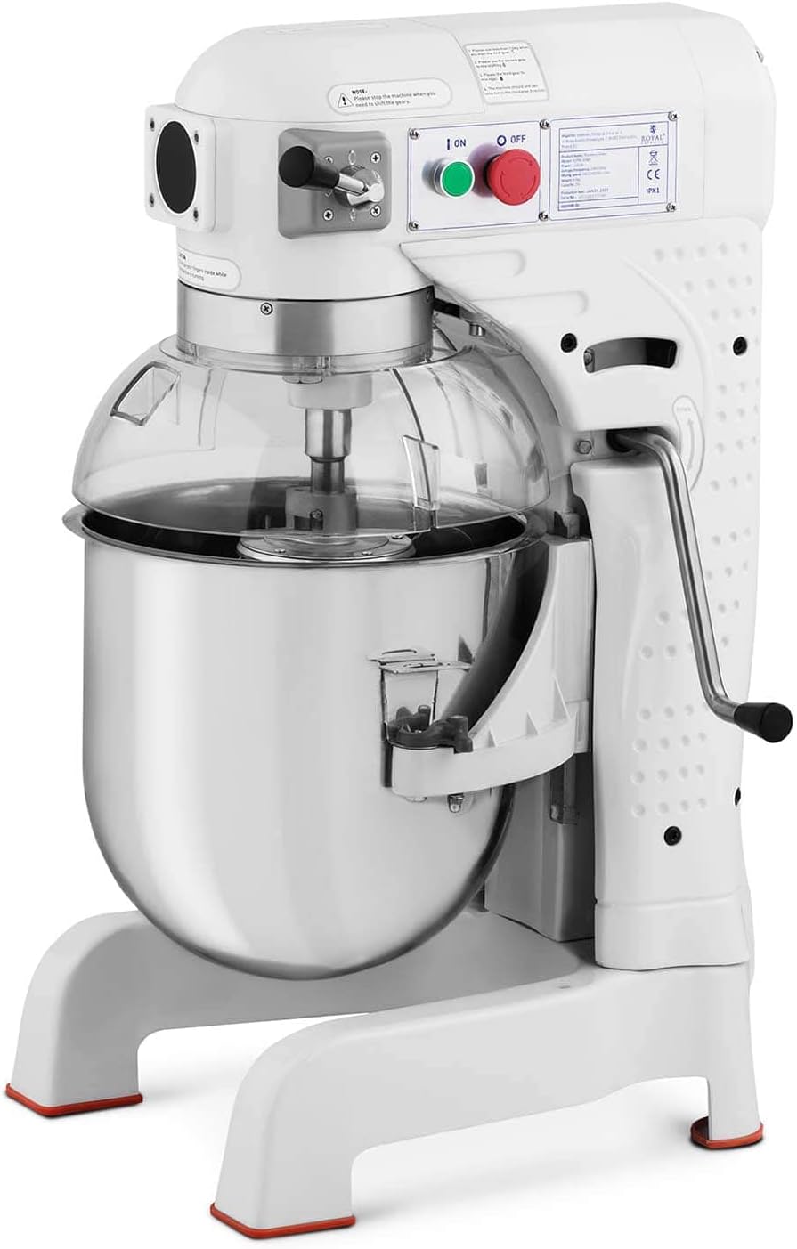 Royal Catering Knet- & Rührmaschinen, 1.100 W, 1,5m, 230 V, 25 L, Schwarz, RCPM-30WP Teigknetmaschine Knetmaschine Planetenrührwerk