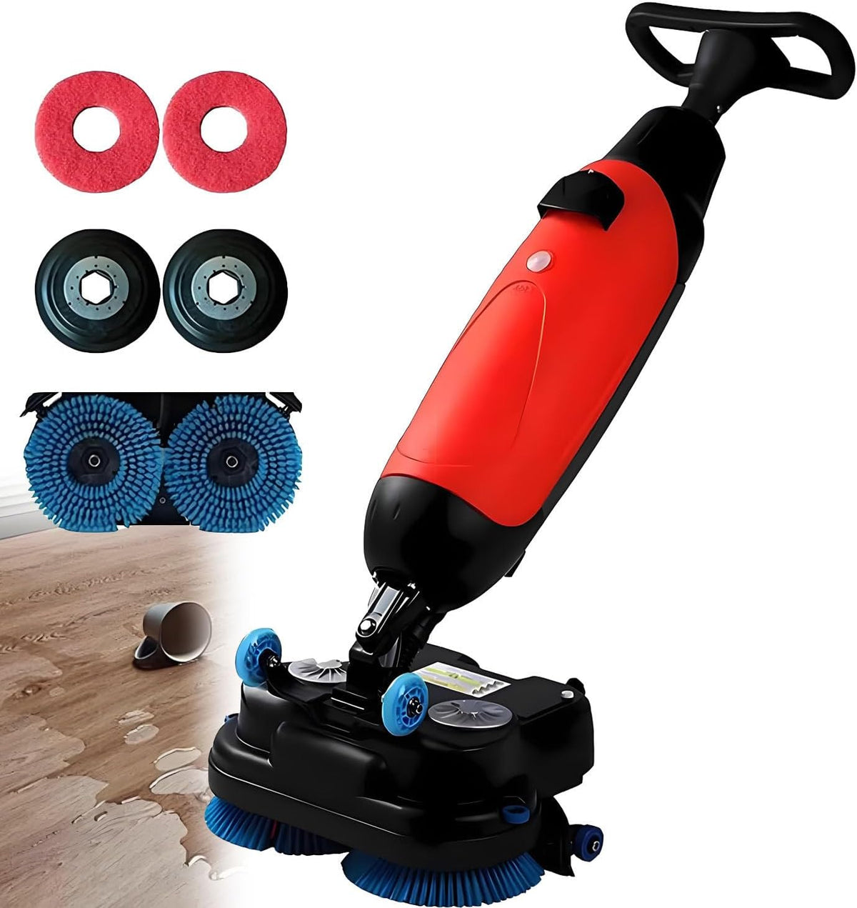 Kommerzielle Waschmaschine, 43,2 cm, Weiss, Bodenreiniger, tragbare Bodenreinigungsmaschine, breite Reinigung, 120 Minuten Akku