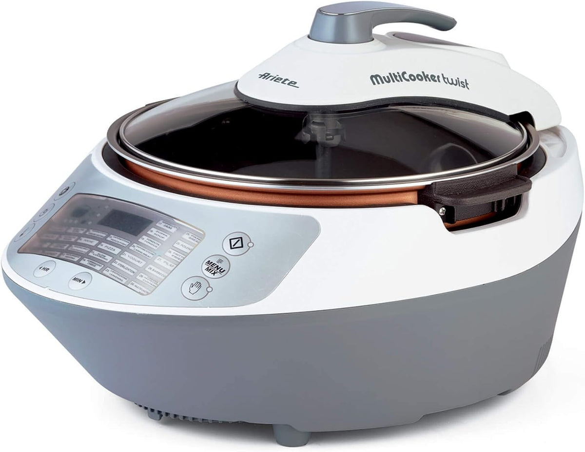 Ariete Multikocher, 1900 W, 5 L, Weiss, Multicooker Twist 2945, Dampfkochtopf, Multifunktions-Elektrokochgerät, Reiskocher