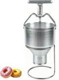 Manueller Donut-Maker, 3 l, Silber, Edelstahl-Teigspender, Fassungsvermögen, 6 Dickeneinstellungen, robuster Ständer im Lieferumfang enthalten
