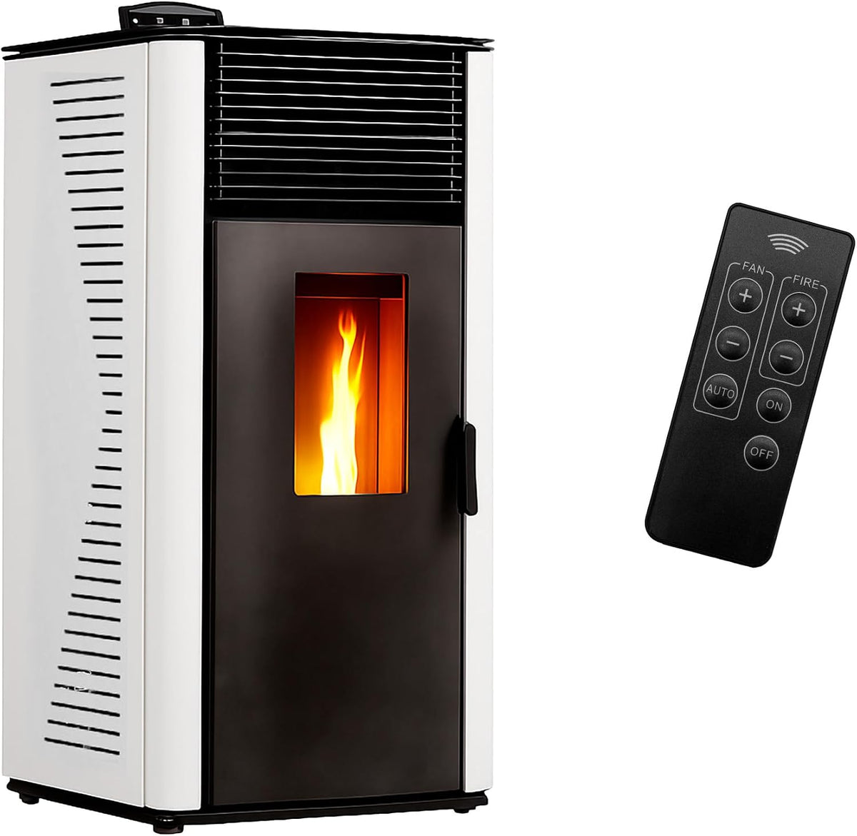 Sannover Thermique Kaminofen, 12 kW, Weiss, Anita - Pelletofen mit Luftzirkulation, Farbe