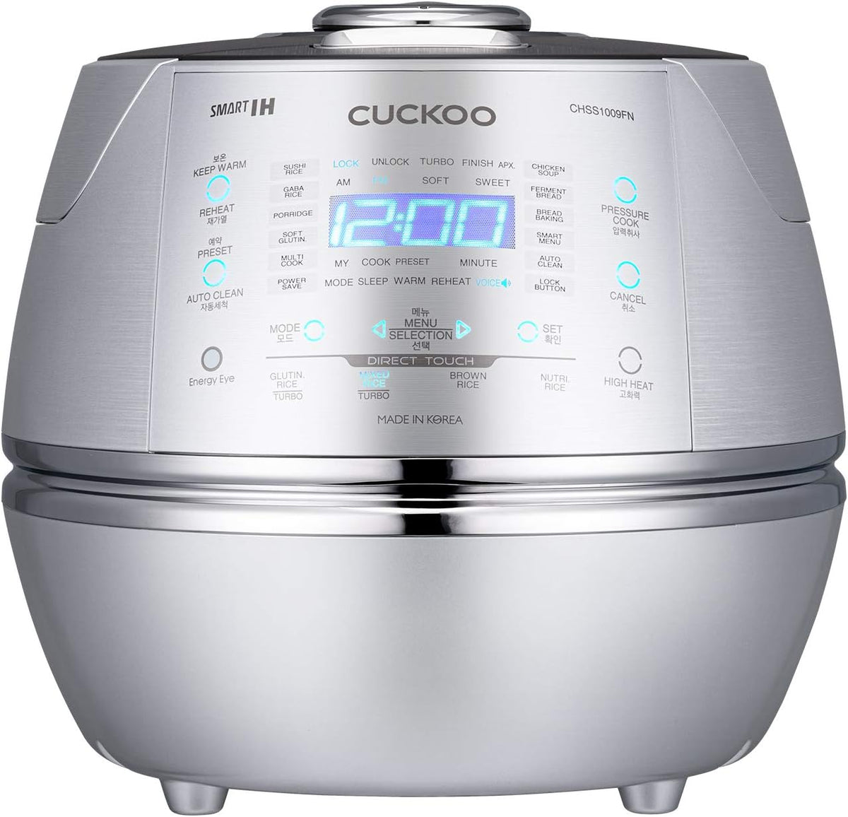 CUCKOO Reiskocher, 1,8l, Schwarz, CRP-CHSS1009FN Dampfdruck- Rice Cooker 10 Tassen