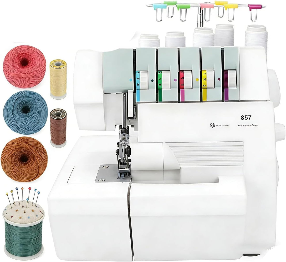 HajMyrdonyx Overlock-Nähmaschinen, 330 x 150 x 260 mm, 150 W, ABS-Kunststoff, Gehäuse aus Aluminiumlegierung, Schwarz