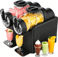 moupeaktain Eismaschine, 2 × 2 L / 4 L Gesamt, 430 W, 4 L, Schwarz, Slush Eis Maschine & Softeismaschine 2 in 1