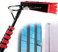 Tscopic Fensterabzieher, Schwarz, Fensterreinigungsbürste mit Wasserversorgung Ausziehbares