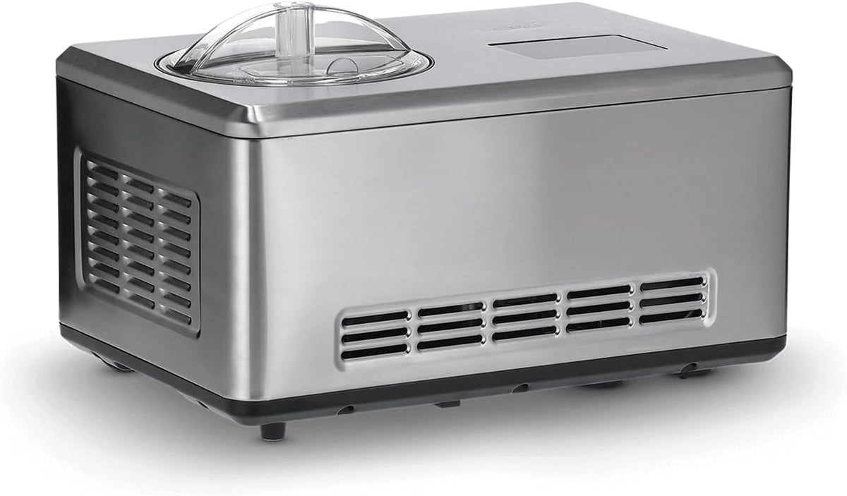 SEVERIN Eismaschine, Silber, 2-in-1 mit Joghurtfunktion, mit Kompressor für Eis, Sorbet und Frozen Joghurt, Joghurtbereiter mit 'warm & cold'-Funktion