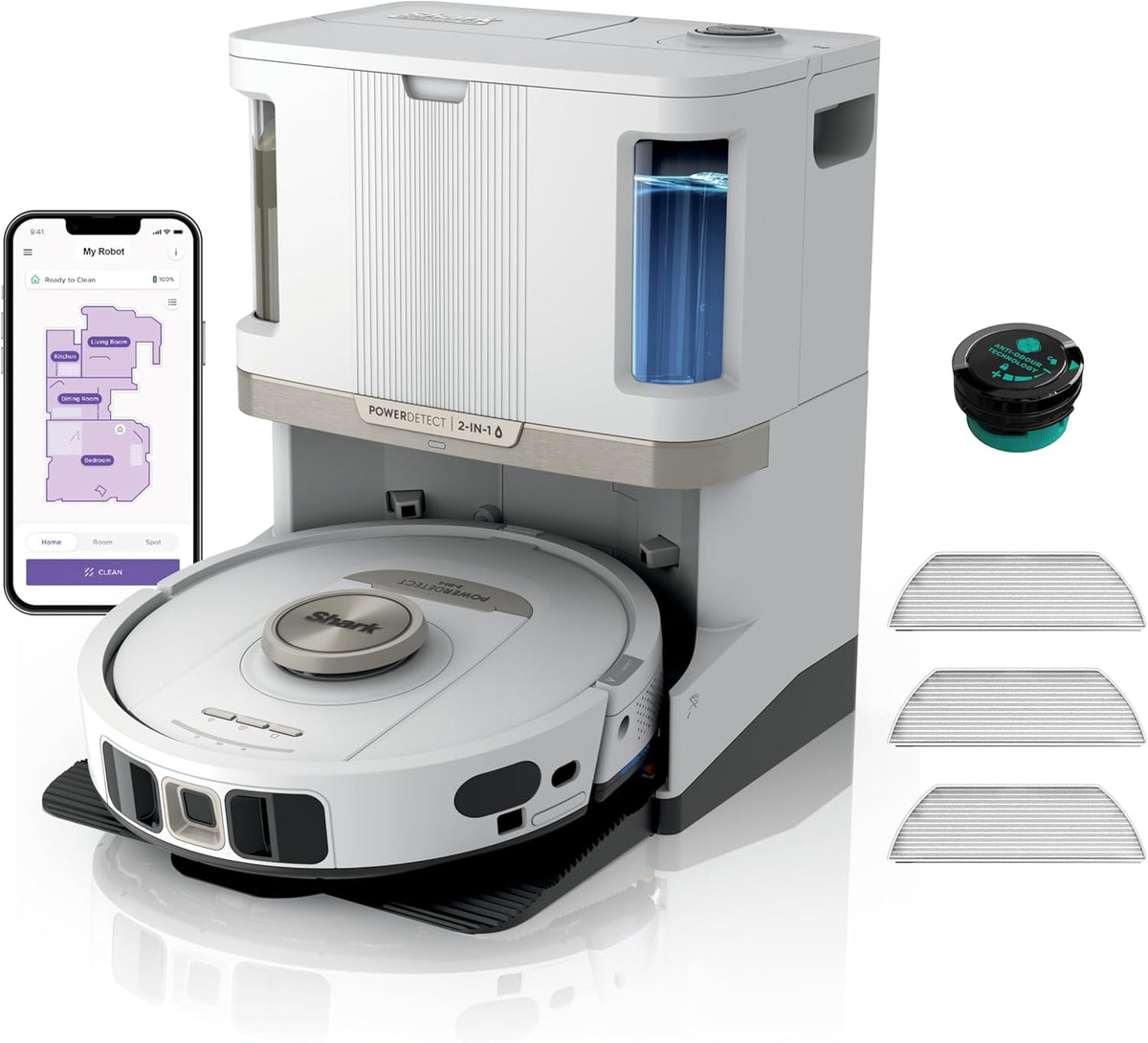 Shark Saugroboter, Schwarz, PowerDetect 2-in-1-Saug- & Wischroboter, NeverTouch Pro 60 Tage