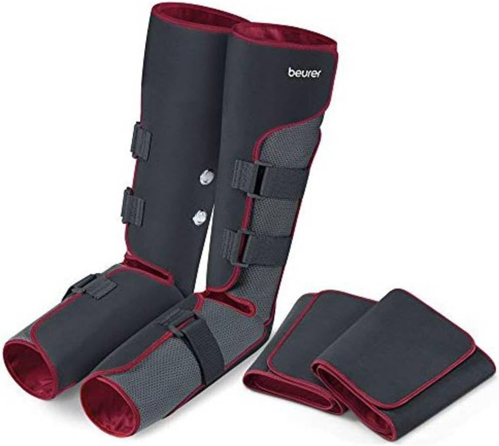 Beurer Fussmassagegeräte, Schwarz, FM 150 Pro Venen Trainer, Bein-Massage-Gerät mit Luftdruckmassage, mit Oberschenkelmanschetten