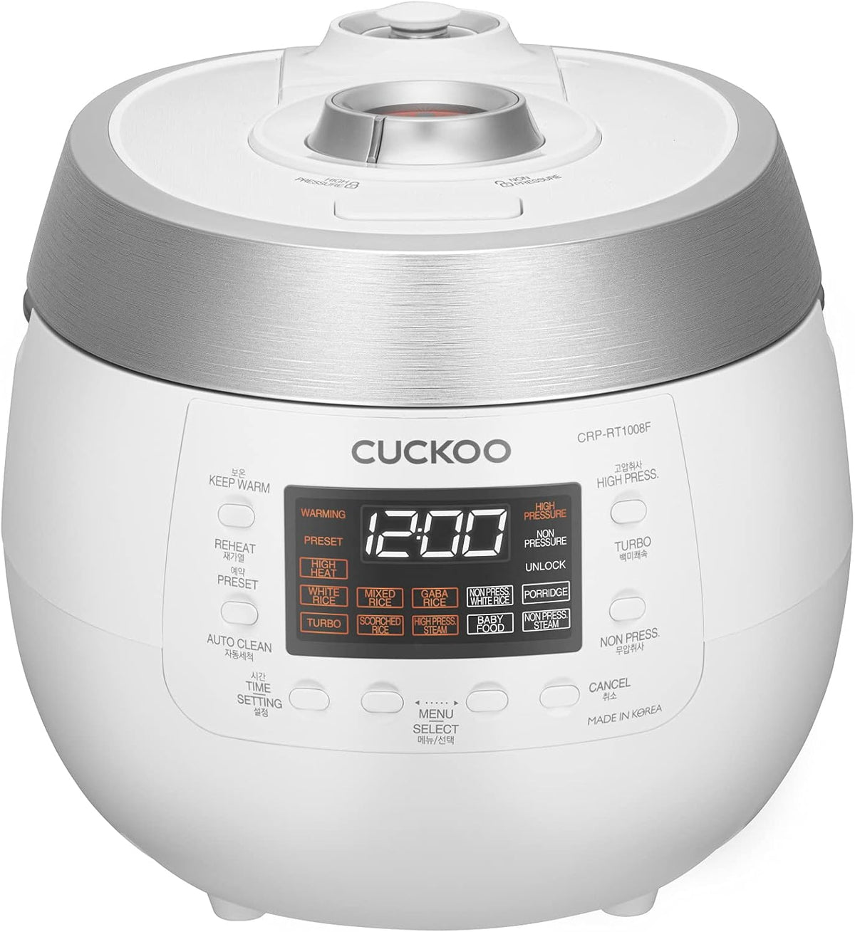 CUCKOO Reiskocher, Schwarz, CRP-RT1008F Digitaler Dampfdruck
