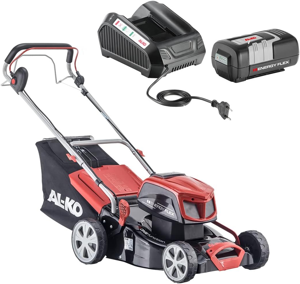 AL-KO Rasenmäher, 42 cm, 400 m, 40 V, 4 Ah, Schwarz, Akku- 42.9 Li SP Energy Flex (Li-Ion Akku /, Radantrieb, Stahlblechgehäuse