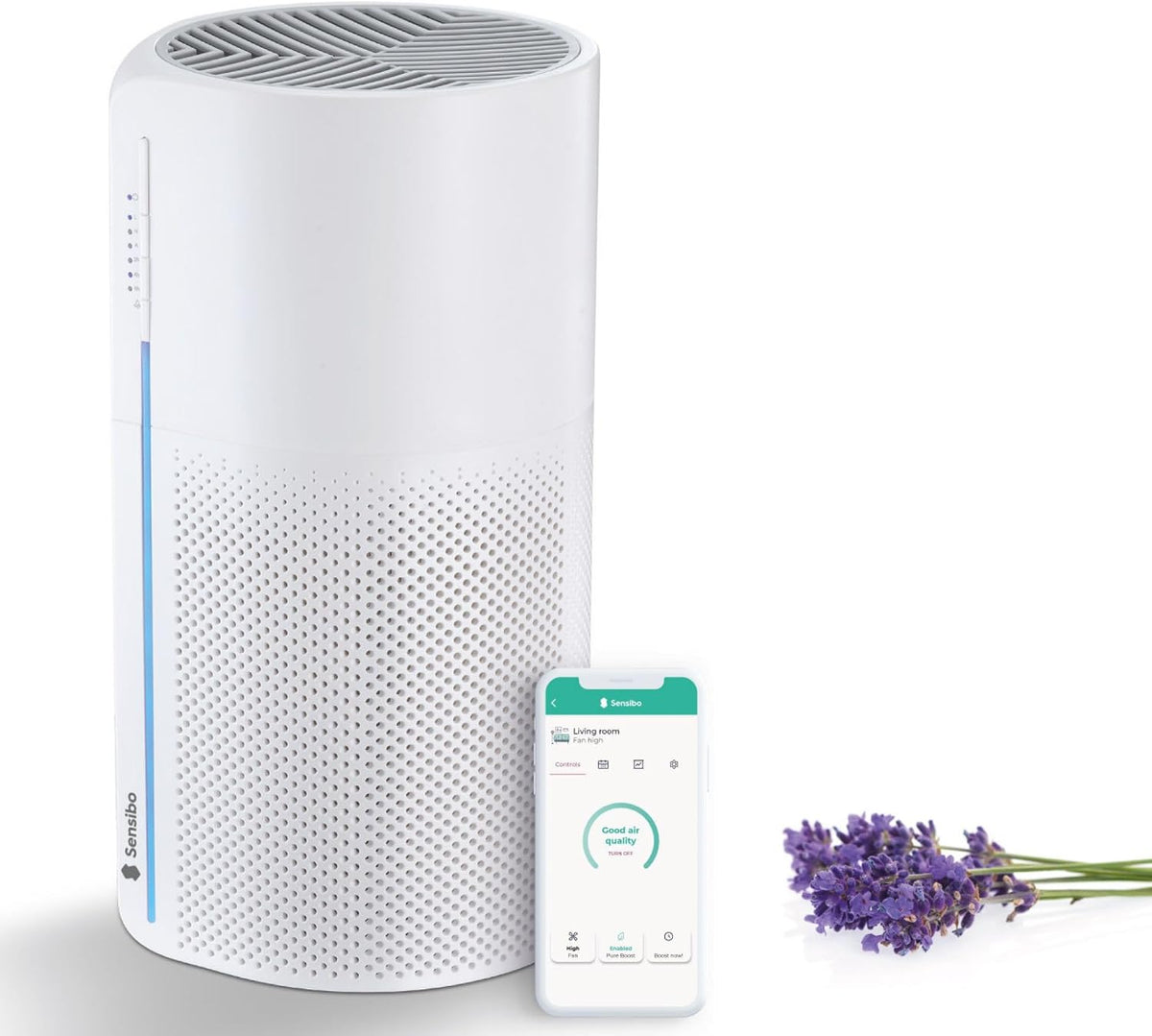 Sensibo Dunstabzugshaube, Weiss, Pure - Intelligenter Wlan-fähiger Luftreiniger „Medical, Verunreinigungen, Spuren von Tieren & Gerüche. iOS
